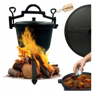 Kociołek żeliwny garnek myśliwski węgierski pieczonki 10L na ognisko grill