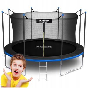 Trampolina ogrodowa dla dzieci 374cm 12ft + DRABINKA SIATKA WEWNĘTRZNA